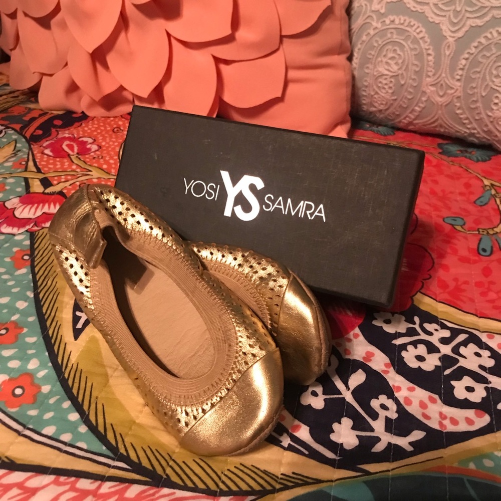 Yosi Samra girls gold flats size 8